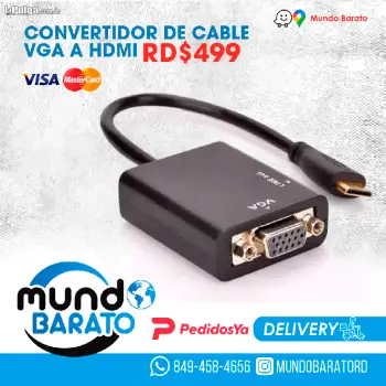 Convertidor vga a hdmi cable hd