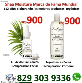 Shea moisture acido hialuronico ah serum y lotion crema corporal