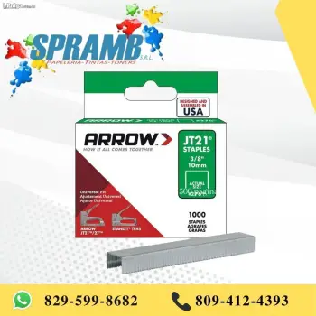 Engrampadora arrow jt21/t27 ganchos de 3/8 pulga