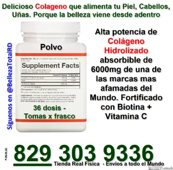 Colageno en polvo marca youtheory alta potencia americana importado