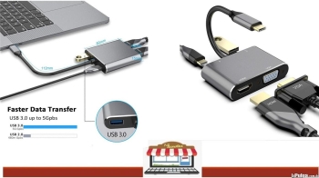 Adaptador tipo c 4 en 1 vgatipo c usb 3.0 hdmi 4