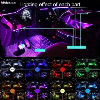Luz interior de carro de diferentes colores rbg luz interior