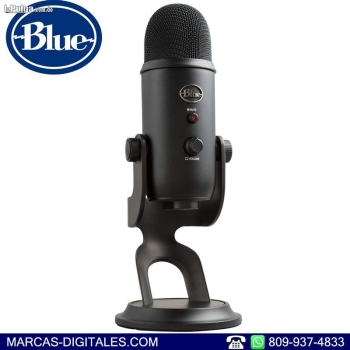 Blue yeti microfono condensador usb de estudio color negro blackout