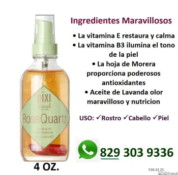 Pixi aceite para el cuerpo con cuarzo genuino lustra hidrata