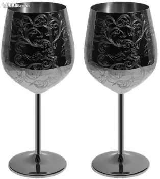 Copas metalicas para vino paq de 2