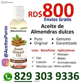 Aceite genuino puro original de almendras dulces