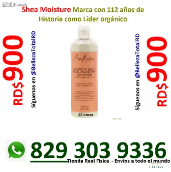 Coconut hibicus co wash crema para peinar marca shea moisture