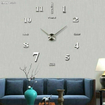 Reloj decorativo sin marco grande para sala u oficina con efecto nuevo