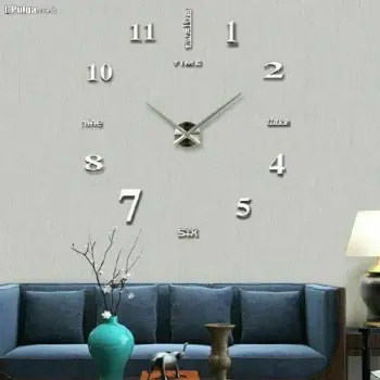 Reloj decorativo sin marco grande para sala u oficina con efecto nuevo