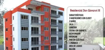 Apartamento en planos 3 habitaciones 2 baÑos bono vivienda villa mell