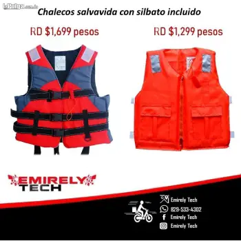 Chaleco salvavidas para niños adultos silbatos