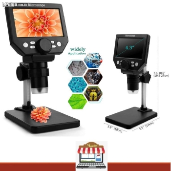 Microscopio usb digital lcd con soporte ajustable pantalla de 4.3 pulg