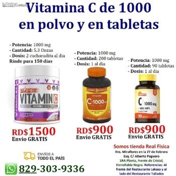 Vitamina c alta potencia tabletas pastillas polvo