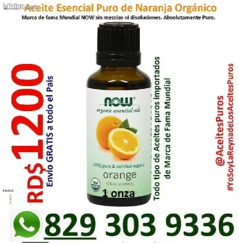 Aceite esencial puro de naranja marca now foods en santo domingo