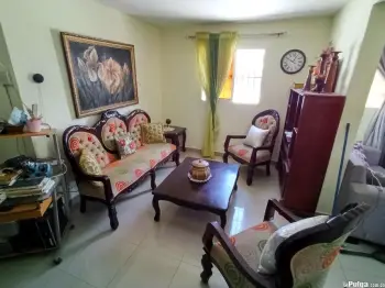 Juego de muebles de caoba tapizado