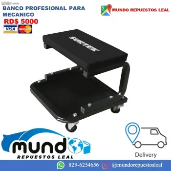 Banco profesional para mecanico 4 ruedas