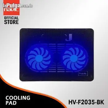 Fan cooler para laptop havit hv-f2035 2xfan led azul