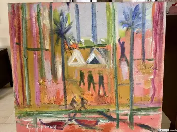 Guillo pérez paisaje de playa 20 x 24 certificado us2500