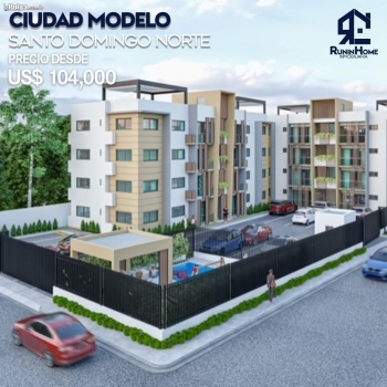 Apartamento en sector sdn - ciudad modelo 3 habitaciones 2 parqueos