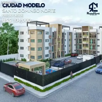 Apartamento en sector sdn - ciudad modelo 3 habitaciones 2 parqueos