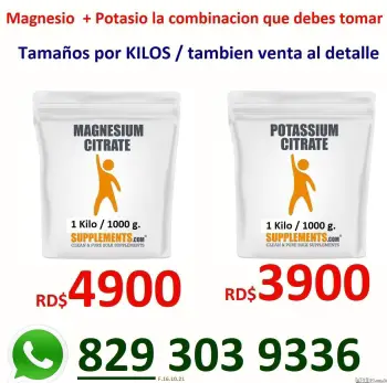 Magnesio potacio suplementos tienda de vitamina