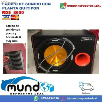 Equipo de sonido con planta bocina 8 pulgadas