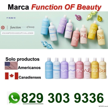 Productos del cabello canadienses importados marca function of beauty