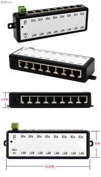 Inyector poe de 8 puertos 10100