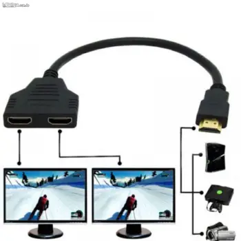 Spliter hdmi 2 en 1 proyecta la misma imagen en 2 pantallas