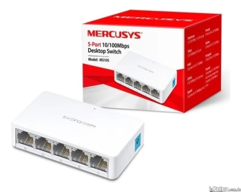 Switch de escritorio mercusys de 5 puertos 10/100mbps ms105
