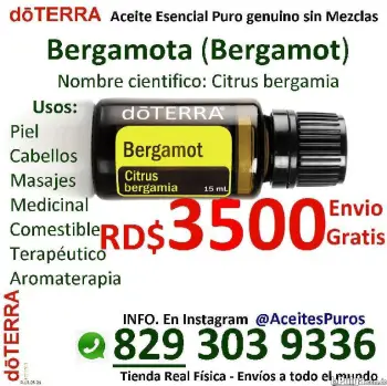 Aceite de bergamota sensacion reconfortante agradable relajante