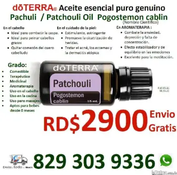 Aceite de patchouli antiséptico desinfectante antidepresivo diuretico