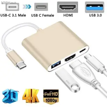 Adaptador usb c 3.1 con salida hdmi y puerto usb 3.0