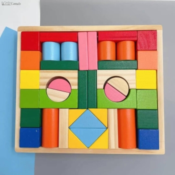 42 piezas de rompecabezas de madera bloques de construccion legos jueg