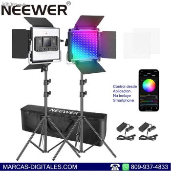 Neewer 660 rgb color led cri 95 40w set de 2 paneles de luces