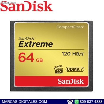 Compact flash sandisk extreme 64gb 800x 120mb/s