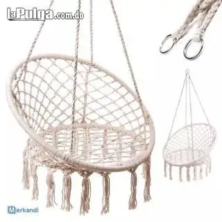 Silla de hamaca boho colgante columpio macrame terraza balcon d