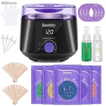 Kit de depilacion marca bestidy horno de cera  4 fundas de cera. cale