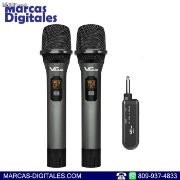Vegue wm-2 sistema de 2 microfonos de mano inalambricos