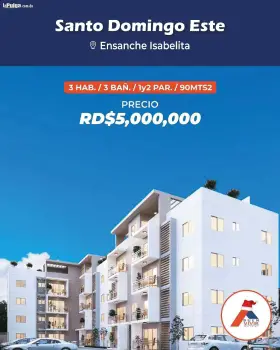 Apartamento en sector sde - ensanche isabelita 3 habitaciones