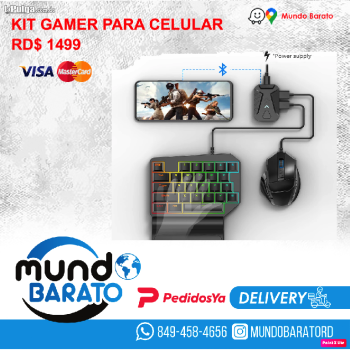 Kit mouse y teclado gamer para celular iphone/ipad android gaming