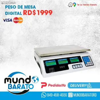 Peso balanza digital de mesa peso hasta 40kg o 88lbs ideal colmado