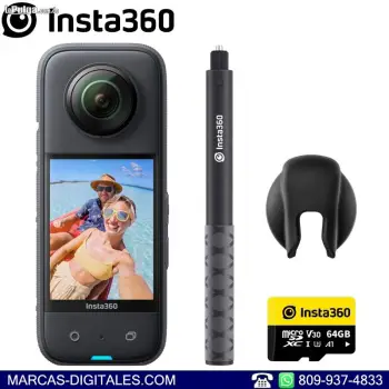 Insta360 one x3 videocamara 360 5.7k y 72mp doble lente combo