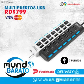 Cargador regleta usb multipuerto con 7 salidas usb carga simultánea 2