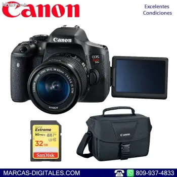 Canon rebel t6i 750d con lente 18-55mm stm is camara dslr