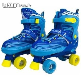 Patines roller skate azul ch 4 ruedas ajustables niños