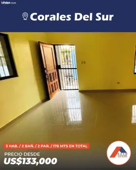 Casa en sector sde - los corales del sur 3 habitaciones 2 parqueos