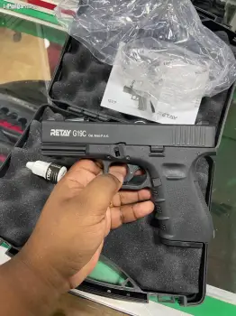 Pistola de fogueo retay glock 19 compensada