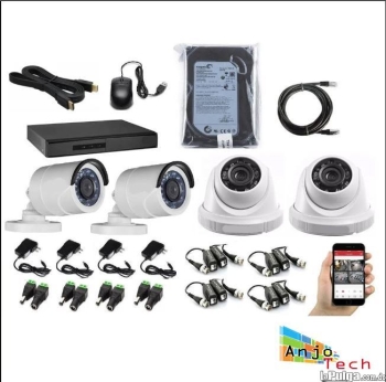 Oferta 4 cámara de seguridad 1080p instalación financiamiento dispon