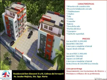 Apartamento en sector sdn - villa mella 3 habitaciones 1 parqueos